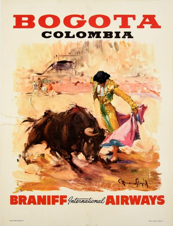 Bogota Colombia Bullfighting Braniff Airways