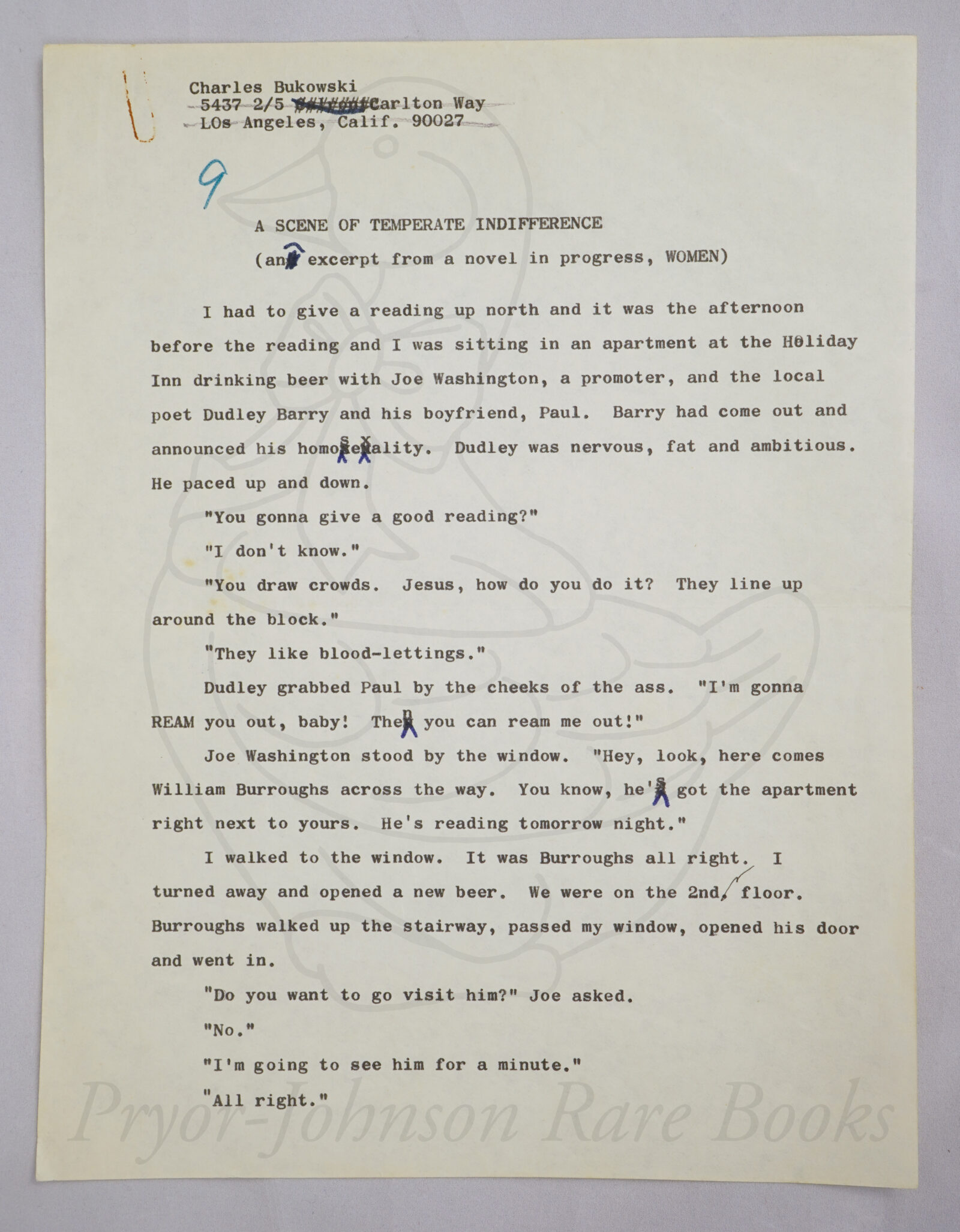 A scene of Temperate Indifference (an excerpt from a novel in progress