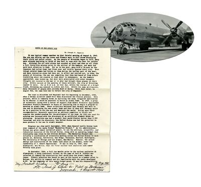 Atomic Bomb Bockscar Co-Pilot Olivi Signed Document