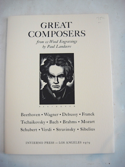GREAT COMPOSERS FROM 12 WOOD ENGRAVINGS BY PAUL LANDACRE. Beethoven