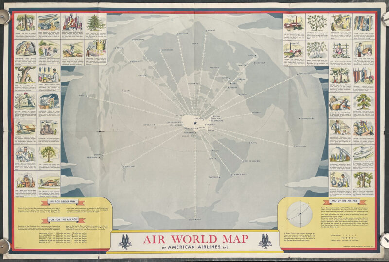 Air World Map. By American Airlines