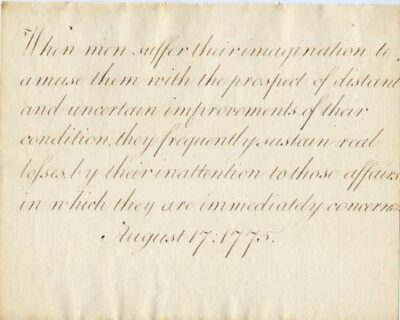 Autograph page from schoolboy writing book (unsigned)