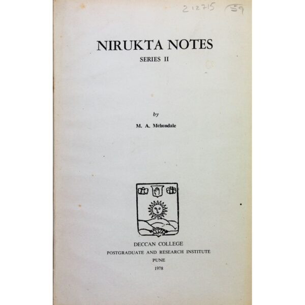 Nirukta Notes. Series II.