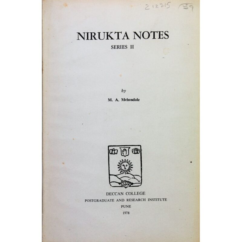 Nirukta Notes. Series II.