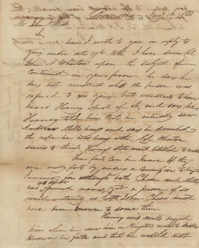 Letter to John K. West