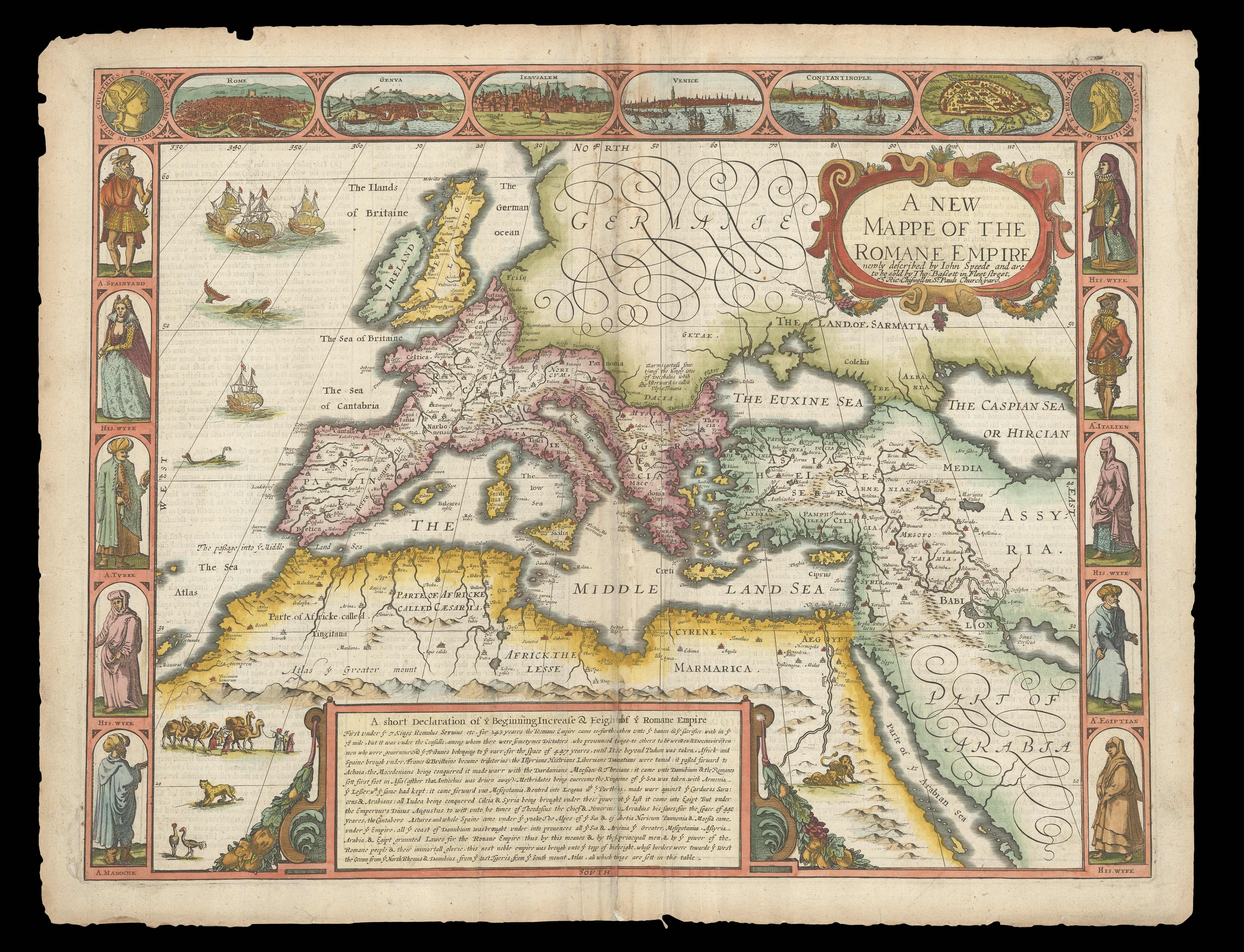 A New Mappe of the Romane Empire newly described by Iohn Speede.