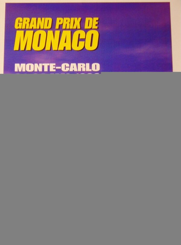 AFFICHE F1 : GRAND PRIX DE MONACO 21-24 MAI 1998