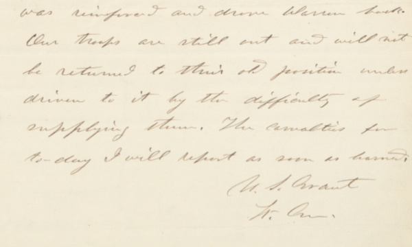 Lieut. Gen. Ulysses S. Grant?s Original Battle and Casualty Report for Action Around Petersburg