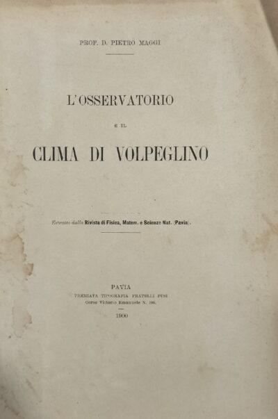 L'osservatorio e il clima di Volpeglino