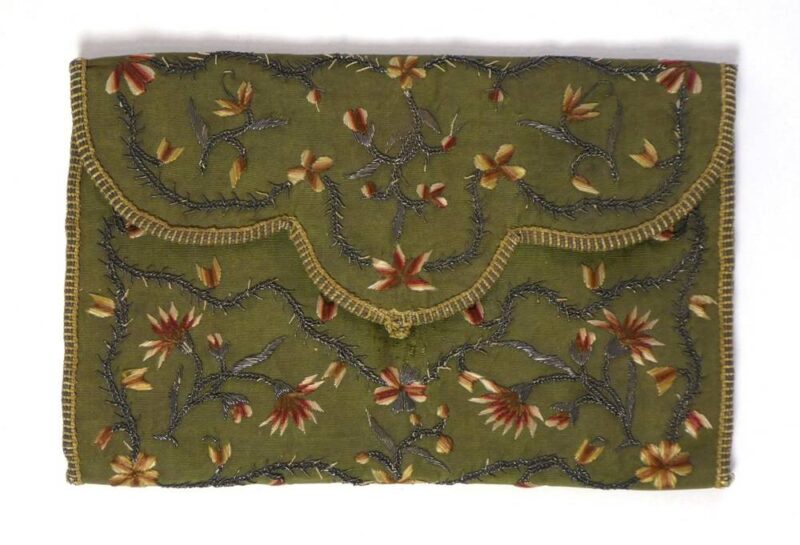 End of 18th/early 19th Century Green Silk Pocket Book