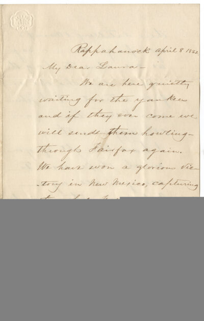 J.E.B. Stuart Writes to Legendary Confederate Spy Laura Ratcliffe